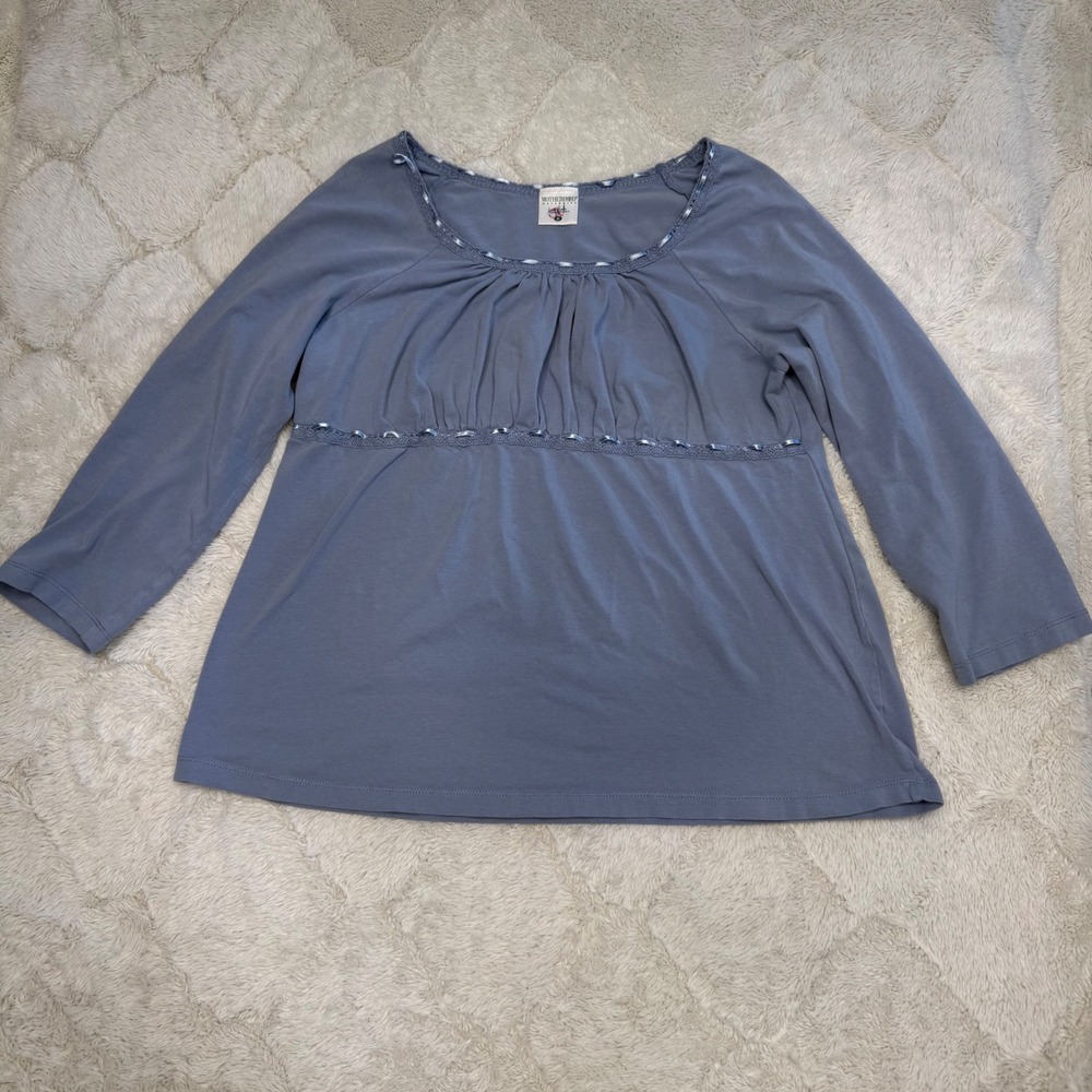 Motherhood Maternity Tops Bundle Women M Blue Floral Empire Waist 2 Piece Lot